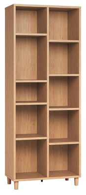Regal 02, Farbe: Eiche - Abmessungen: 195 x 76 x 38 cm (H x B x T)