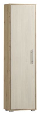 Schrank Curug 15, Farbe: Eiche / Buche hell - Abmessungen: 188 x 50 x 34 cm (H x