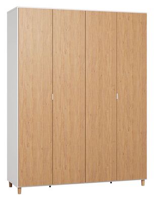 Drehtürenschrank / Kleiderschrank Arbolita 41, Farbe: Weiß / Eiche - Abmessungen