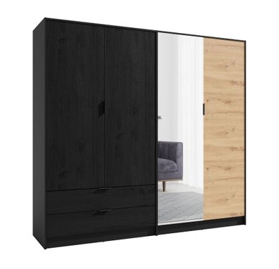 Drehtürenschrank / Kleiderschrank mit einer Spiegeltür Filiates 01, zwei Schubla