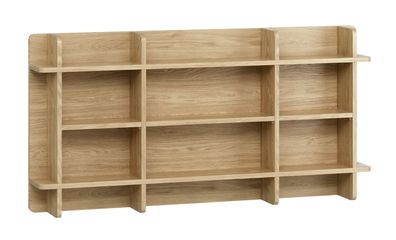 Hängeregal | Farbe: Eiche | 9 Ablageflächen | Wandregal | perfekt für Bücher ode