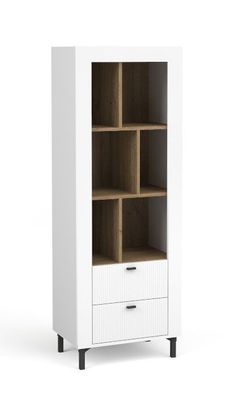Modernes Regal / Bücherregal mit vielen Fächern Barbe 10, mit zwei Schubladen, A