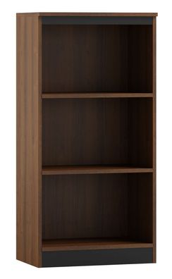 Regal Mojokerto 09, Farbe: Walnuss / Schwarz - Abmessungen: 121 x 60 x 39 cm (H