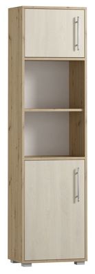 Schrank Curug 21, Farbe: Eiche / Buche hell - Abmessungen: 188 x 50 x 34 cm (H x