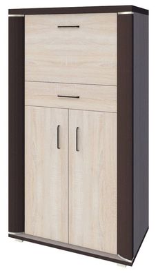 Schrank Aitape 05, Farbe: Sonoma Eiche dunkel / Sonoma Eiche hell - Abmessungen: