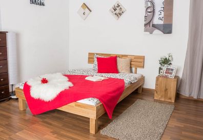 Massivholzbett / Jugendbett Wooden Nature 01, mit Kopfteil, Eiche geölt, Liegefl