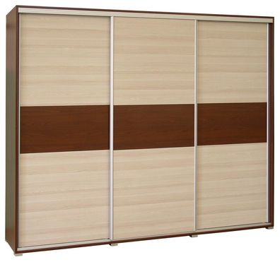 Schiebetürenschrank / Kleiderschrank Cikupa 51, Farbe: Nuss / Ulme - Abmessungen