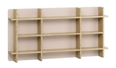 Hängeregal / Wandregal | Farbe: Eiche / Beige | 9 Ablageflächen | Maße: 120 x 15