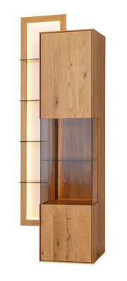 Hängevitrine Sienne 04 mit 1 Tür, getöntes Glas, Wildeiche massiv, Push-to-open,