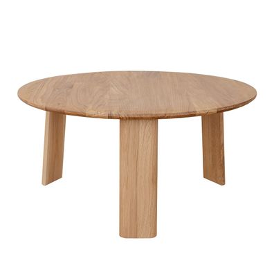 Großer Couchtisch Verzee 03, aus massiven Eichenholz, drei Standbeine, praktisch