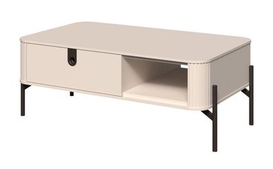 Couchtisch mit Schublade | 43 x 110 x 65 cm | Kaschmir matt | Soft Close System