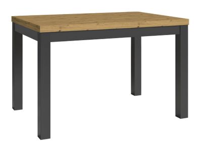 Rechteckiger Esstisch Varbas 02 mit dunklen Beinen, Eiche Artisan / Mattschwarz,