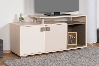 TV - Unterschrank Matthias 04, Farbe: Creme / Cappuccino - Abmessungen: 58 x 121