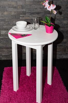 Tisch Kiefer massiv Vollholz weiß Junco 234A (rund) - Ø 60 cm