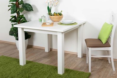 Tisch Kiefer massiv Vollholz weiß lackiert Junco 239C (eckig) - 100 x 100 cm (B
