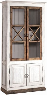 Vitrine "Kilkis" Kiefer altweiß 10 - 204 x 98 x 44 cm (H x B x T)