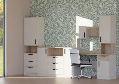 Jugendmöbel - Set L Fafe | 3-teilig | Farbe: Kaschmir / Eiche Cremona | schmaler
