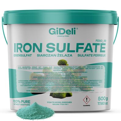 Eisensulfat 500g Heptahydrat Hortensiendünger Garten Landwirtschaft FeSO4 GiDeli