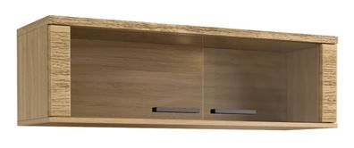 Hängevitrine Kastav 23, Farbe: Eiche, teilmassiv - 35 x 116 x 40 cm (H x B x T)