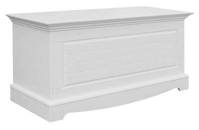 Truhe Gyronde 38, Kiefer massiv Vollholz, weiß lackiert - 51 x 112 x 45 cm (H x