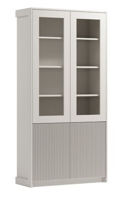 Edle Vitrine, 200 x 100 x 40 cm, mit Soft Close und Push-to-open System, Glassch