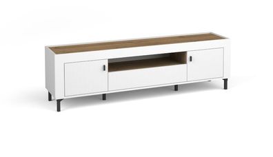 TV-Möbel / TV-Unterschrank mit drei Fächer Barbe 22, ABS-Kantenschutz, eine Schu