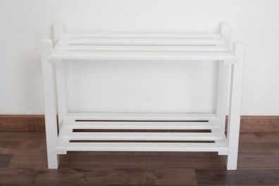 Schuhregal Buche Vollholz massiv weiß lackiert Junco 225 - 40 x 58 x 26 cm (H x