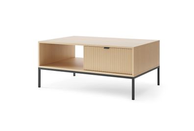 Couchtisch | Farbe: Eiche Vicenza | 1 Schubladen | geriffelte Front | 1 Ablagefa