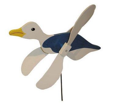 Gartendeko - Wind-Drehmöwe 62 cm mit Bodenstecker