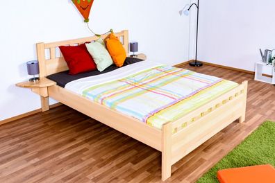 Einzelbett / Gästebett Buche massiv Vollholz natur 108, inkl. Lattenrost - 140 x