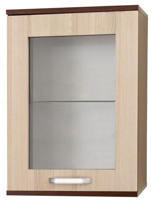 Hängevitrine Cikupa 18, Farbe: Nuss / Ulme - Abmessungen: 70 x 50 x 35 cm (H x B