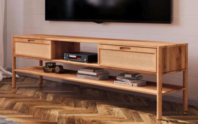 TV-Unterschrank Wellsford 10 Kernbuche massiv geölt - Abmessungen: 64 x 204 x 46