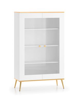 Luxuriöse Vitrine mit vier Fächer Breckenridge 03, Farbe: Weiß, ABS-Kantenschutz