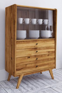 Vitrine Otago 27 Wildeiche massiv geölt - Abmessungen: 154 x 100 x 50 cm (H x B