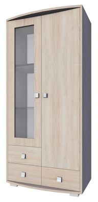 Vitrine Rabaul 36, Farbe: Sonoma Eiche - Abmessungen: 167 x 80 x 40 cm (H x B x