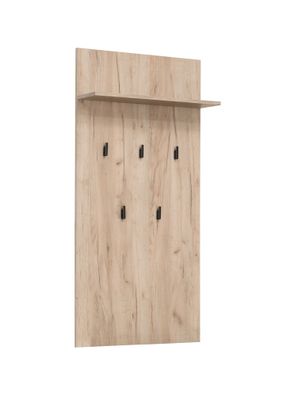 Garderobe mit fünf Haken Vracar 08, Farbe: Eiche Grau, eine Ablagefläche, ABS-Ka