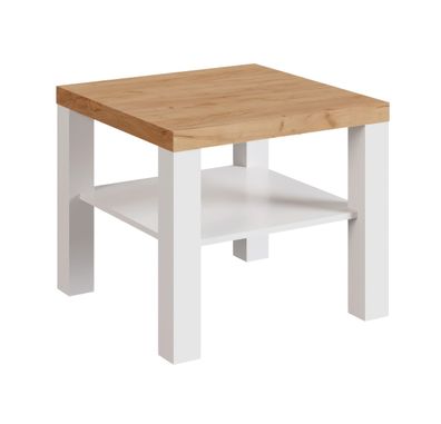 Quadratischer Couchtisch mit praktischem Ablagefach "Temerin" 30a, Eiche Gold Cr