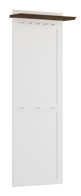 Garderobe Gimone 13 mit praktischem Einlegeboden, Weiß / Tabacco, 210 x 63 x 22