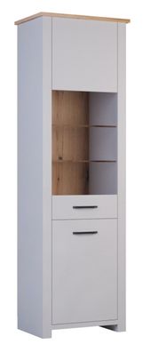 Vitrine Torrelavega 04, Farbe: Eiche Artisan / Hellgrau - Abmessungen: 200 x 63