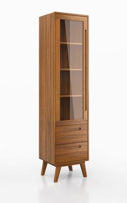 Vitrine Engordany 01 | Buche Vollholz massiv lackiert | Farbe: Eiche Rustikal |