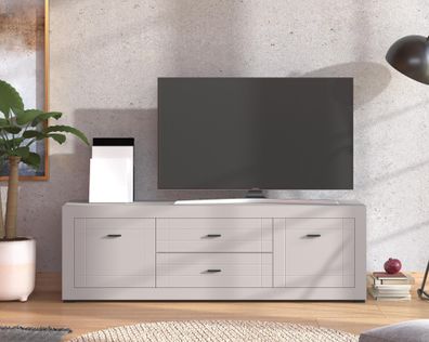 TV-Unterschrank | 2 Schubladen | Farbe: Kaschmir | ABS-Kanten | 2 Drehtüren | Ma