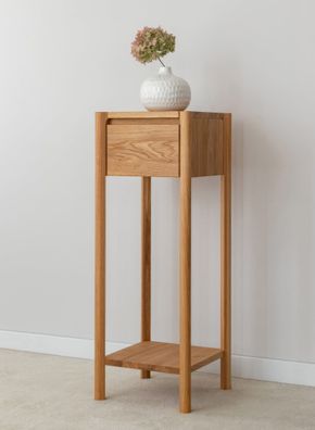 Beistellkommode | hoher Beistelltisch | Massivholz | 1 Schublade | Soft Close Sy
