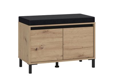 Sitzbank mit Stauraum | 2 Drehtüren | Schuhschrank | Farbe: Eiche Artisan | inkl