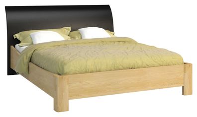 Doppelbett / Gästebett "Lipik" 58, Farbe: Eiche / Schwarz, teilmassiv - Abmessun