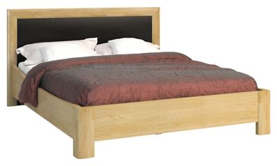 Doppelbett / Gästebett "Lipik" 59, Farbe: Eiche / Schwarz, teilmassiv - Abmessun