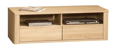 TV-Unterschrank Jussara 06, Farbe: Hellbraun, Eiche teilmassiv ? 40 x 124 x 50 c