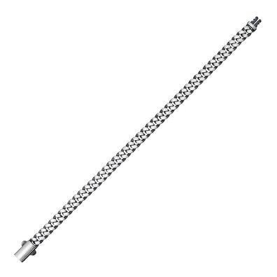 trendor Schmuck Herren-Armband 925 Silber Oxidiert Panzerarmband Breite 7 mm 21809