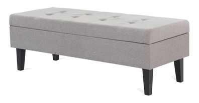 Sitzbank mit Stauraum gepolstert Maridi 243, Farbe: Grau - Abmessungen: 45 x 110