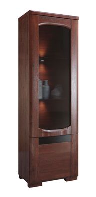 Vitrine mit fünf Fächer Krasno 03, Türanschlag Rechts, Eiche Massivholz, Maße: 1