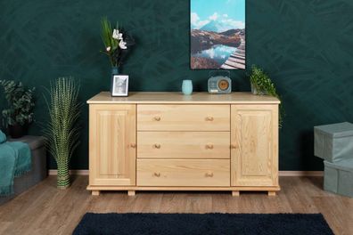 Kommode Kiefer massiv Vollholz natur 047 - Abmessung 78 x 156 x 47 cm (H x B x T